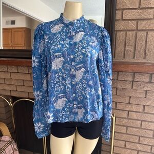 Alix Of Bohemia Blue Floral Blouse